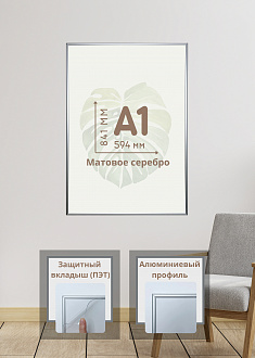 Рамка на стену  формата А1 (594х841 мм)   для грамот,дипломов ,постеров ,сертификатов