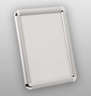 Рамка для сертификата 21x30 (A4) матовое серебро алюминий-клик ПК-25 (углы полукруглые)