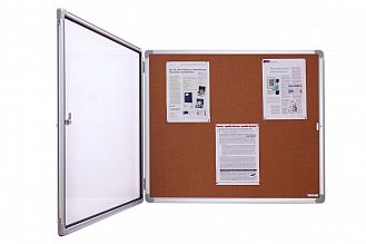 Информационная пробковая доска с дверцей (400x600мм)